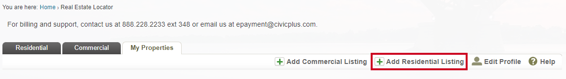 Front End Add Retail Listing Button.