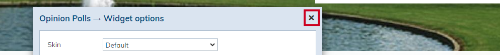 X to close Widget Options.