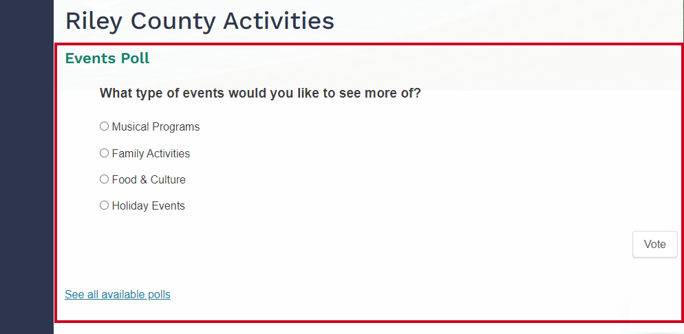 Poll Widget Example.