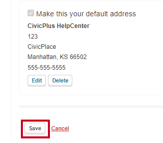 The Profile's Save button will save the current changes to the user profile.