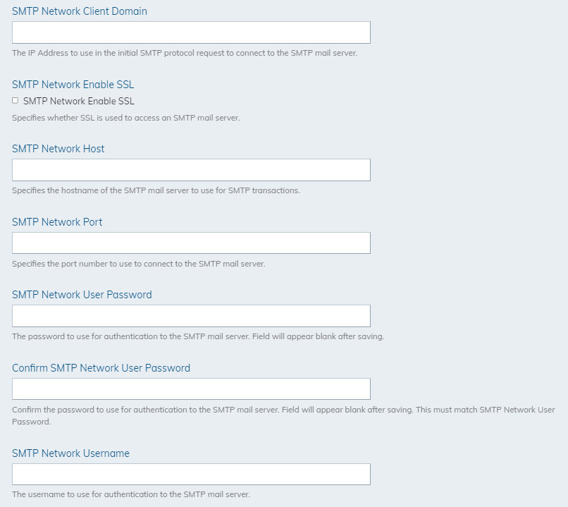 SMTP Fields.