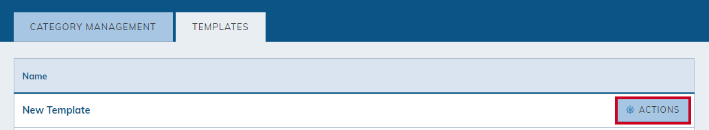 Actions button next to template.