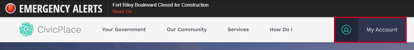 Users can navigate to their Profile Settings by using their website's My Account button.