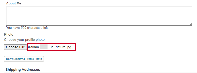 Make sure your new picture's file name matches the image you selected.