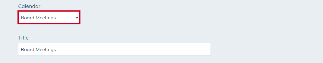 Calendar dropdown.