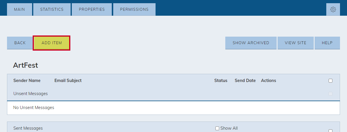 If you need to send a message to an email list, the Add Item button is very useful.