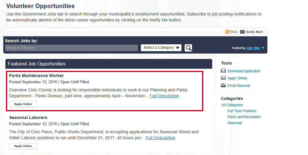 Featured Job Opportunities section.
