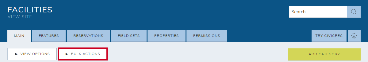 Bulk actions button.