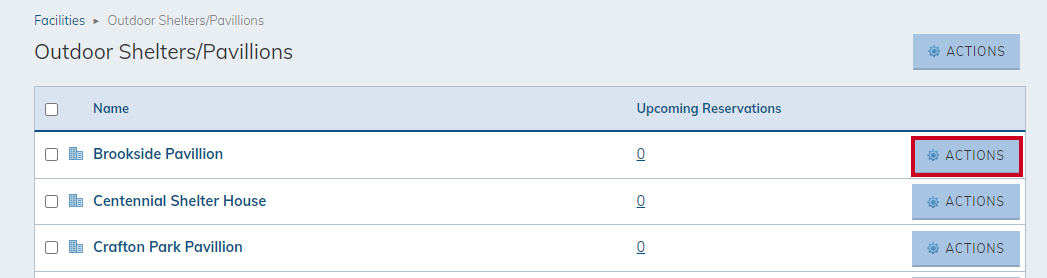 Category Actions.