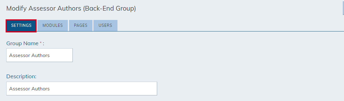Group settings.