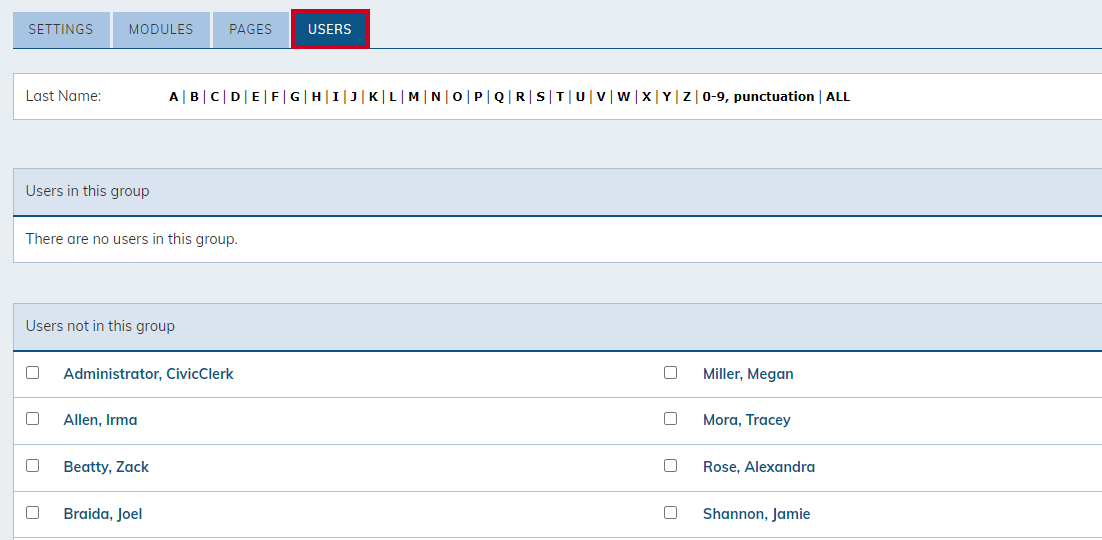 Users tab.