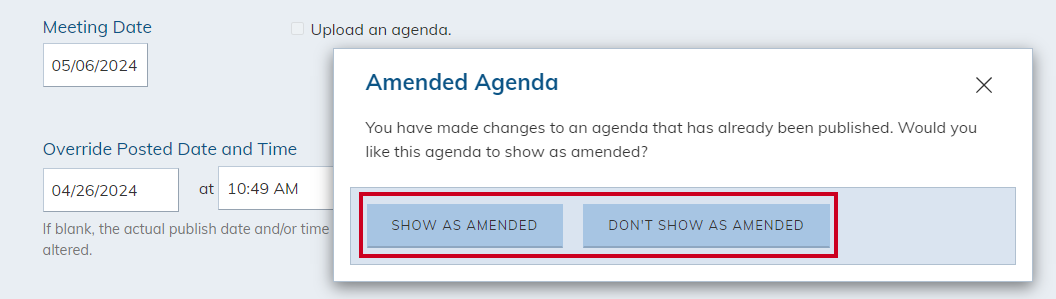 Amended options.