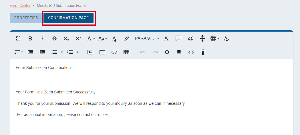 Edit Category Confirmation Page.