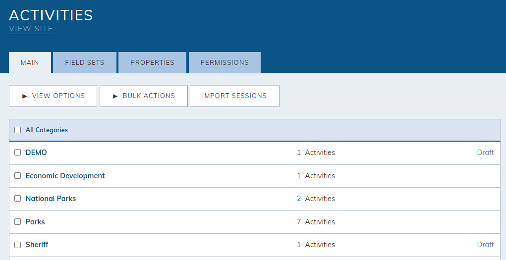 Activites module overview.