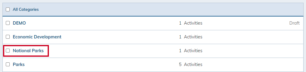 Activities category.