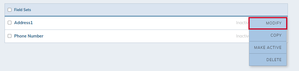 Modify option.