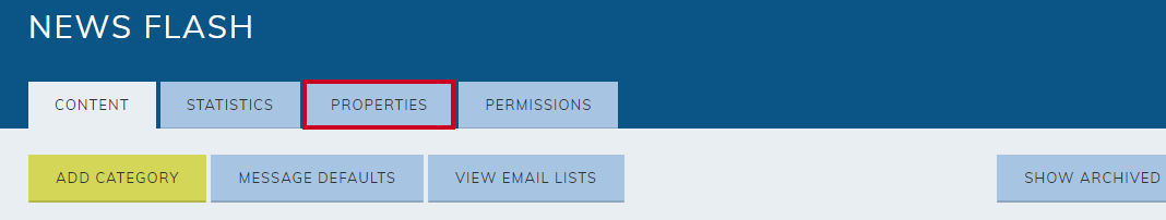 Properties tab.