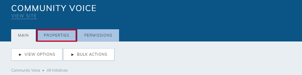 Properties tab.