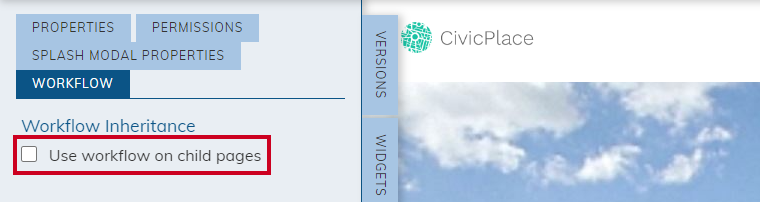 Use workflow on child pages.