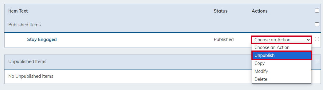 Unpublish category.