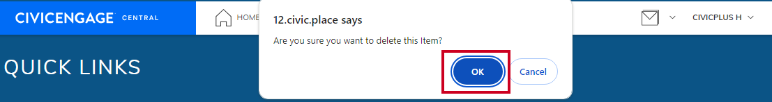 Delete confirmation.