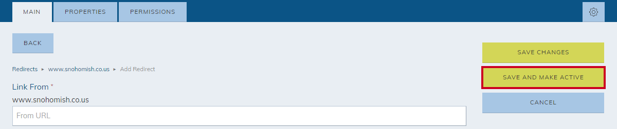 Save and make active button.