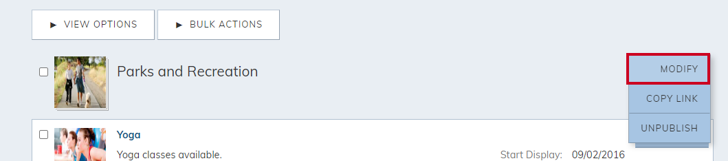 Modify button.