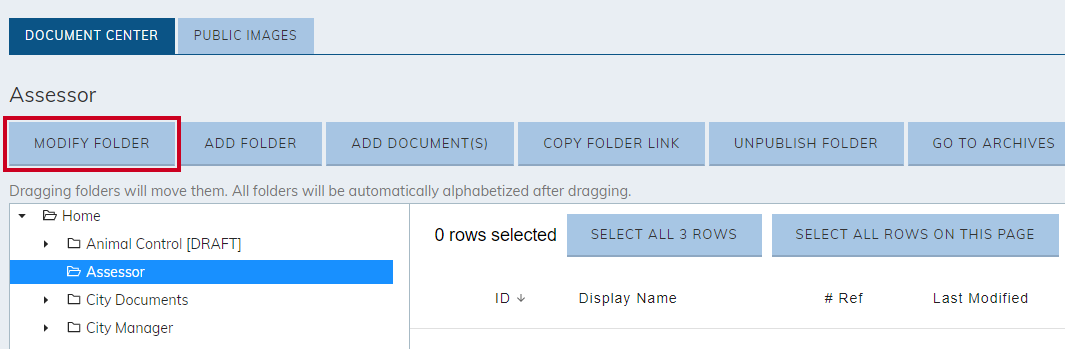 Modify folder.