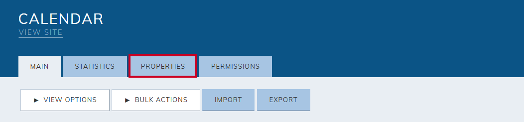 Properties tab.