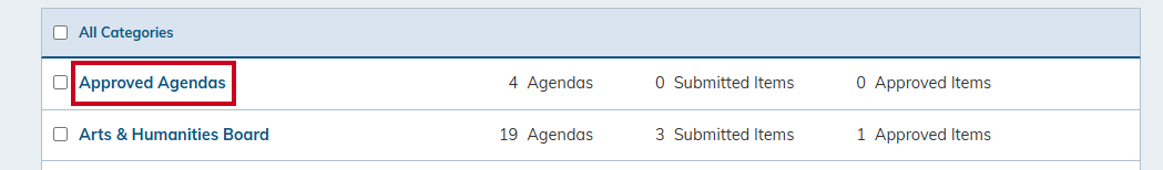 Agenda Center Category.