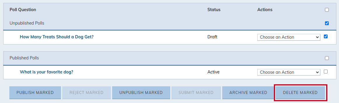 Delete marked.