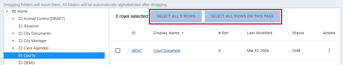 Select all rows.