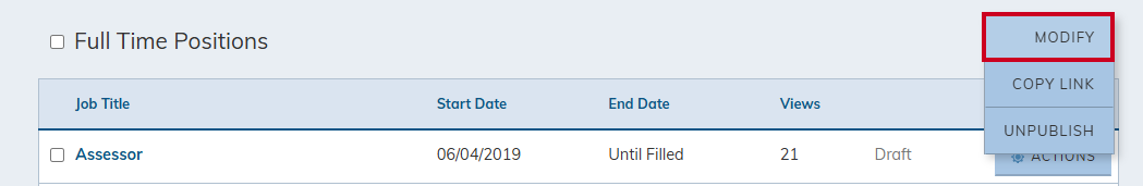 Modify option in menu.