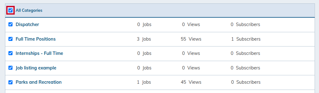 Select all categories checkbox.