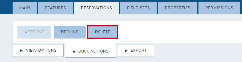 The Delete button for the Bulk Actions menu.