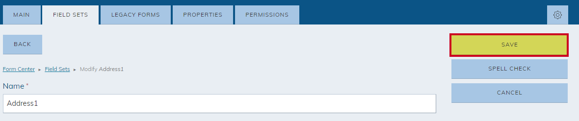 Save button.