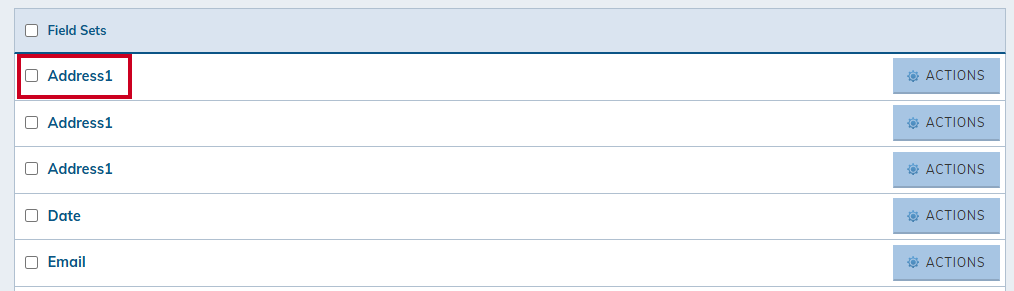 Select field set.
