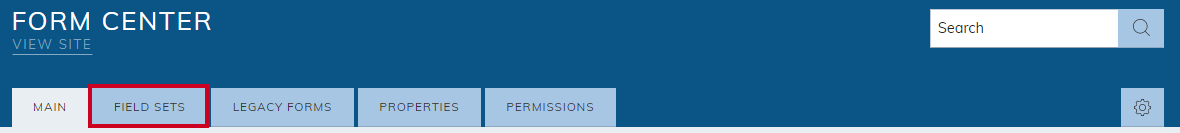 Field sets tab.
