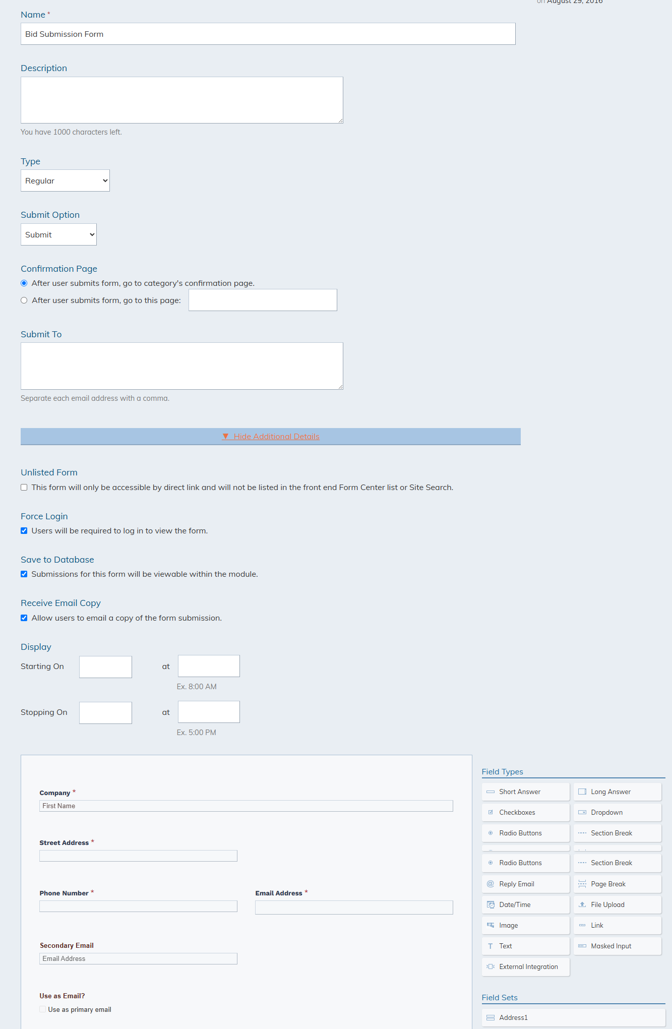 Modify form fields.
