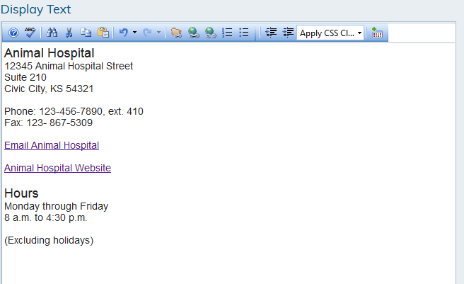 Info Advanced format example.