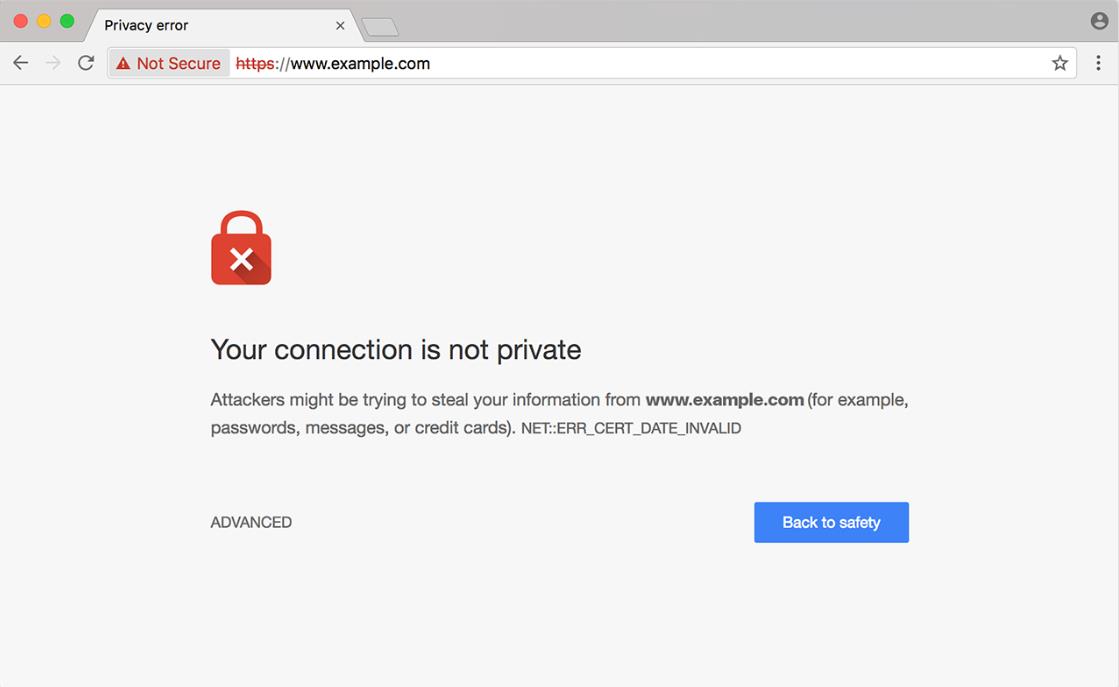 apple ssl certificates privacy error
