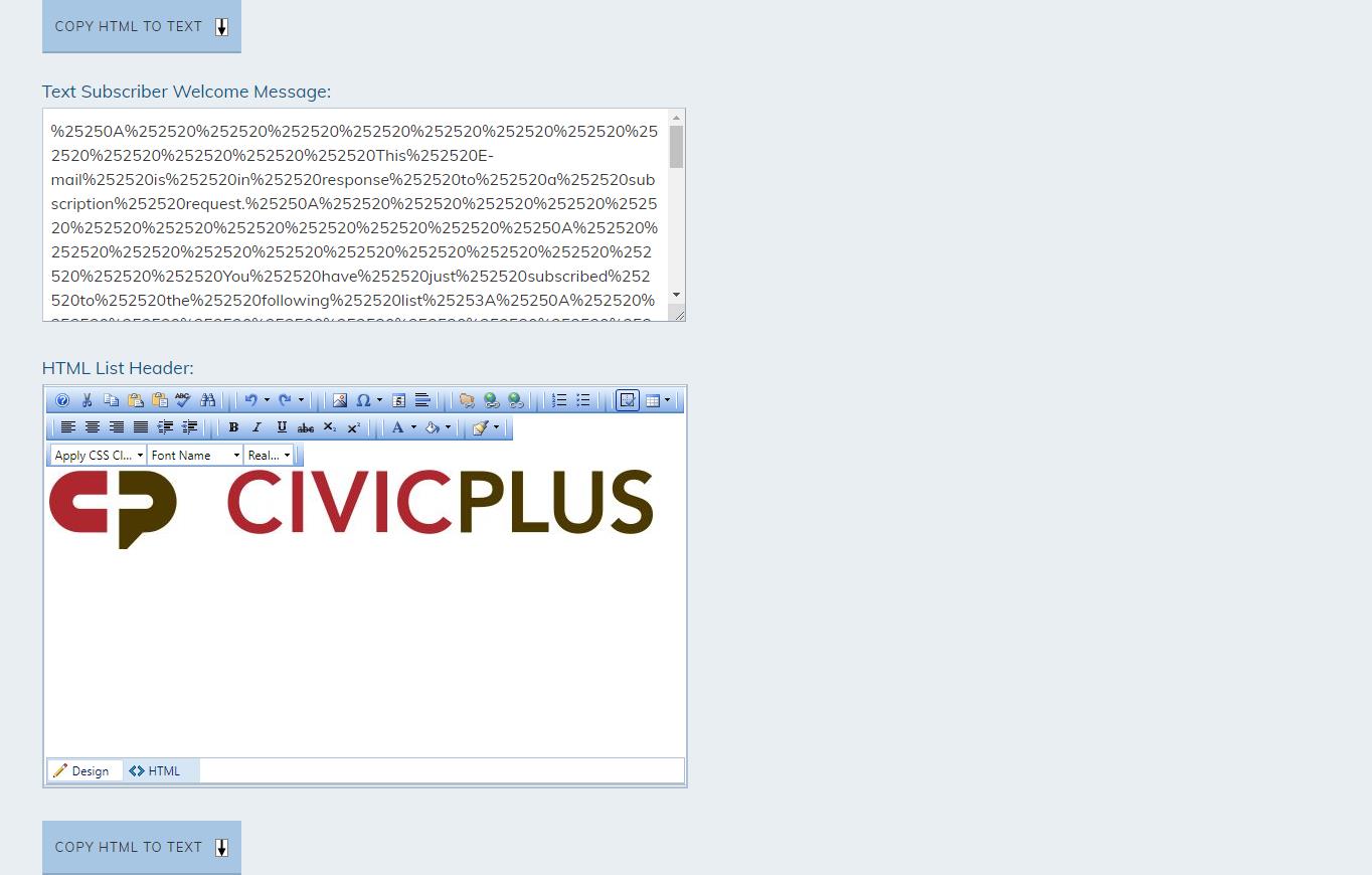 edit existing default messages fill in fields