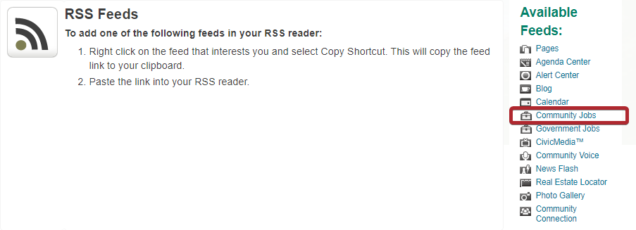 select rss feed