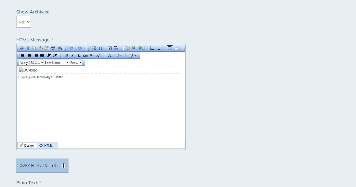 create a new notify me message fill fields 2