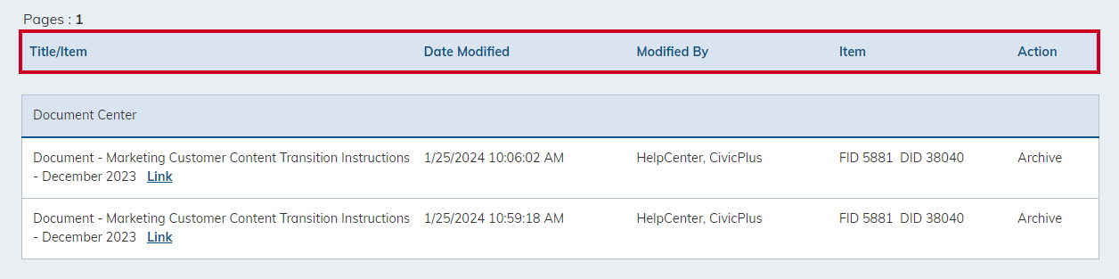 Filter history log results sort.