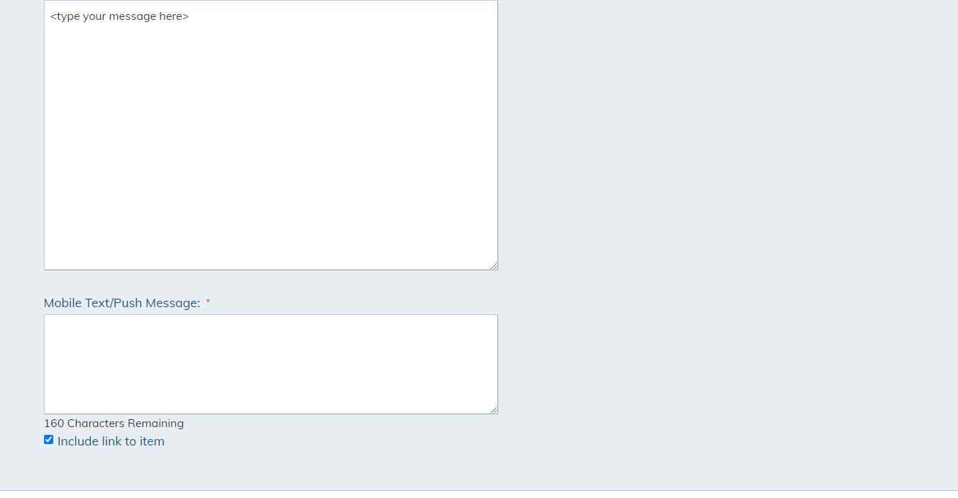 create a new notify me message fill fields 3