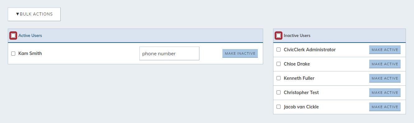 The users' checkboxes.