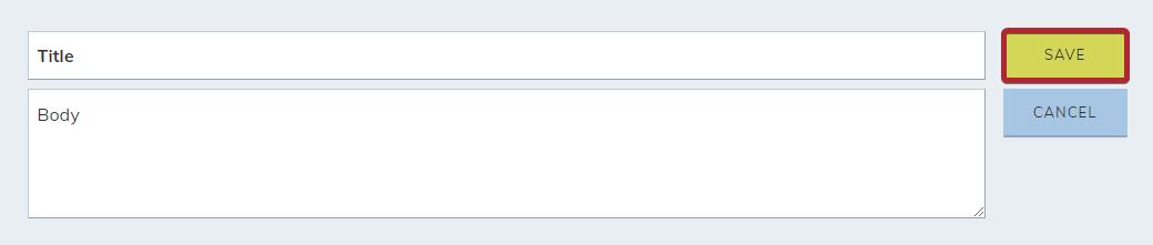 canned response save button