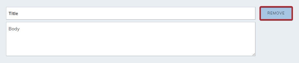 canned response remove button