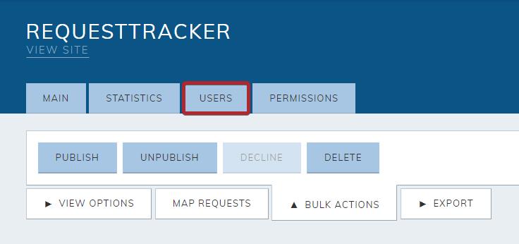 users tab